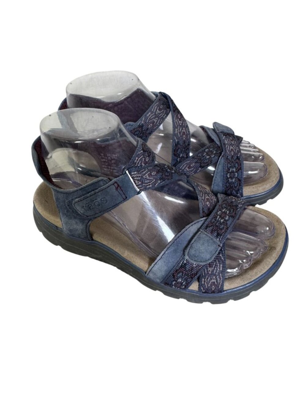 Taos Blue Crisscross Strap Sandals Womens Size 6 Comfortable Arch Support Casual